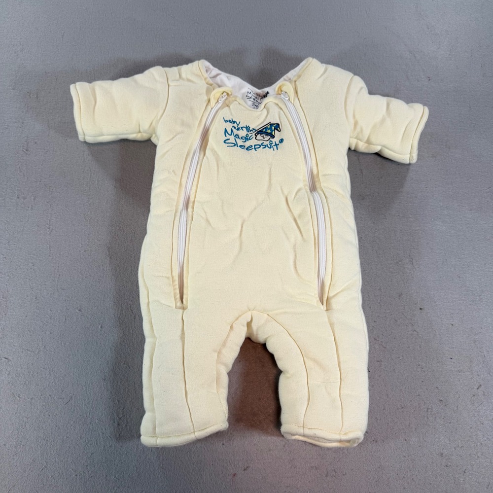 Baby Merlin Magic Sleepsuit 3-6 Months Cream Cotton Swaddle